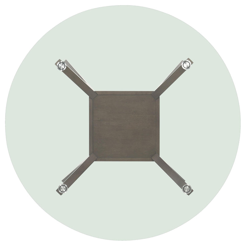Paxton Round 48-inch Glass Top Wood Dining Table Brown - detail 4