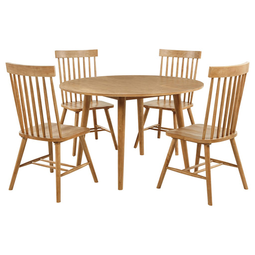 Andrews 5-piece Round Wood Dining Room Table Set Light Ash - alternate view