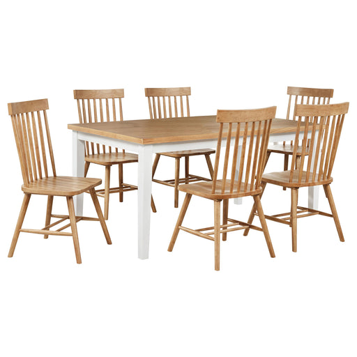 Andrews 7-piece Rectangular Dining Set Light Ash and White - alternate view
