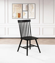 Andrews Windsor Spindle Back Dining Side Chair Black (Set of 2) - alternate view