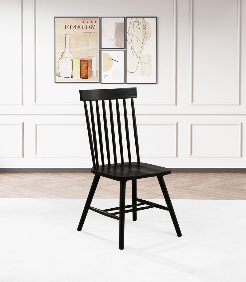 Andrews Windsor Spindle Back Dining Side Chair Black (Set of 2) - alternate view