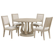 Trofello 5-piece Round Dining Table Set White Washed - alternate view