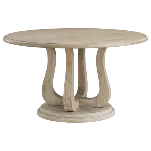 Trofello Round 60-inch Pedestal Dining Table White Washed - alternate view