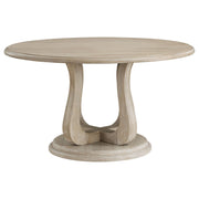 Trofello Round 60-inch Pedestal Dining Table White Washed - detail 3