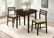 Bucknell 3-piece Round Drop Leaf Dining Table Set Cappuccino - alternate view