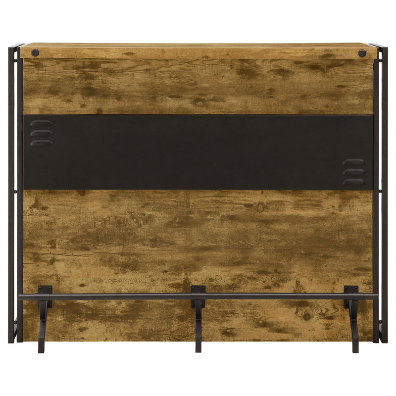Renaldi 3-shelf Home Bar Wine Cabinet Rustic Nutmeg - detail 4