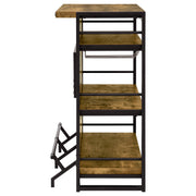 Renaldi 3-shelf Home Bar Wine Cabinet Rustic Nutmeg - detail 5
