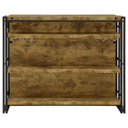 Renaldi 3-shelf Home Bar Wine Cabinet Rustic Nutmeg - detail 6