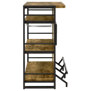 Renaldi 3-shelf Home Bar Wine Cabinet Rustic Nutmeg - detail 7