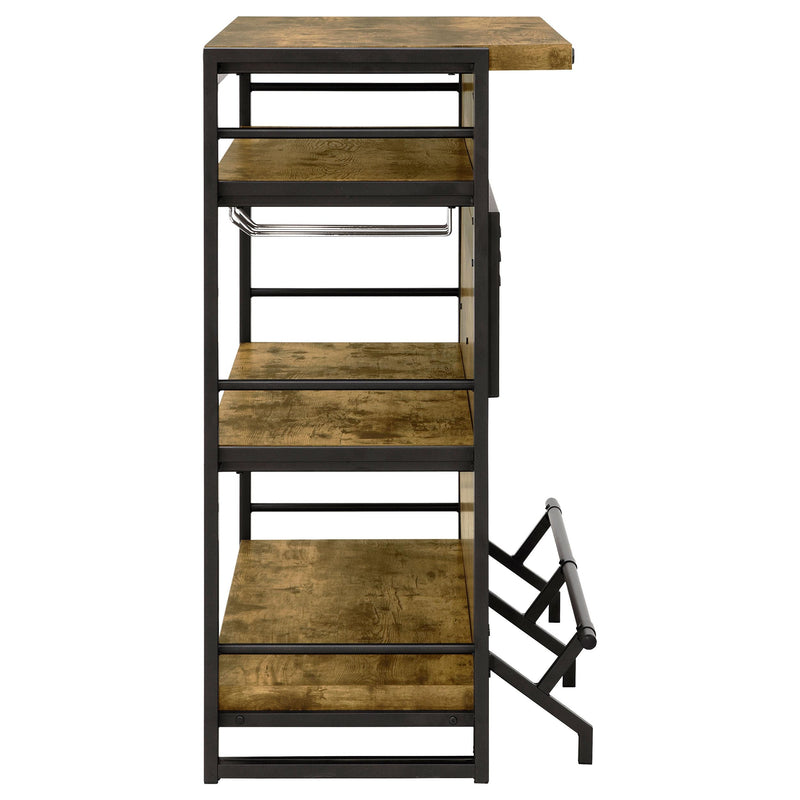 Renaldi 3-shelf Home Bar Wine Cabinet Rustic Nutmeg - detail 7
