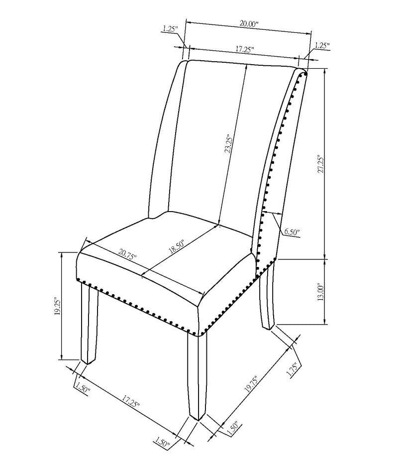 Crownmark Set of 2 Vance Wing Dining Chairs
