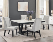 Crownmark Varley Genuine Marble Dining Set 5-Piece Dining Set