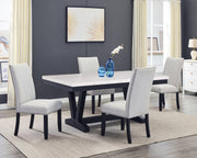 Crownmark Varley Genuine Marble Dining Set 5-Piece Dining Set