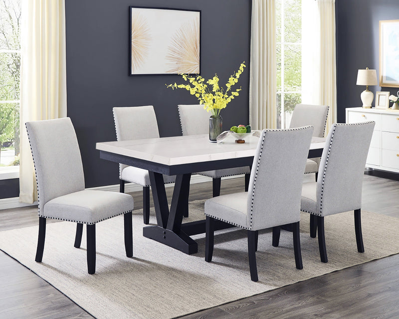 Vance Faux Table w/ Side Chairs & Bench
