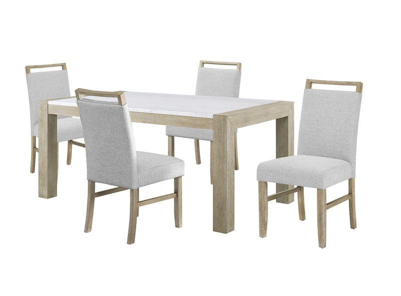 Crownmark Hazel Dining Set - Genuine Marble 5-Piece Dining Set
