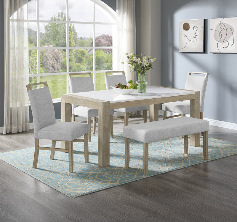 Crownmark Hazel Dining Set - Genuine Marble