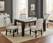 Crownmark Jules Dining Set - Faux Marble 5-Piece Dining Set