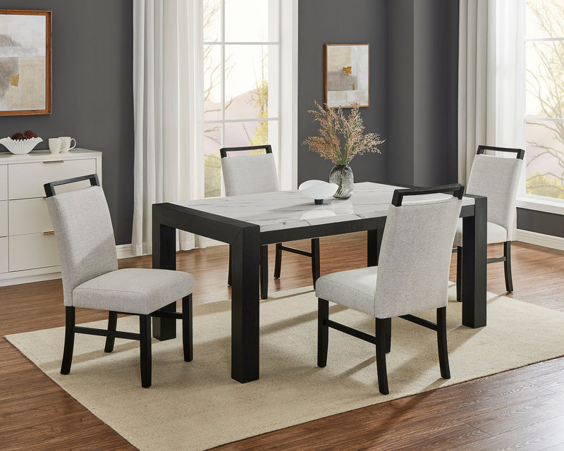 Crownmark Jules Dining Set - Faux Marble 5-Piece Dining Set