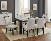 Crownmark Jules Dining Set - Faux Marble 7-Piece Dining Set
