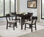 Catley 5-piece Round Drop Leaf Dining Table Set Dark Coffee - alternate view