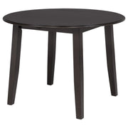 Catley 5-piece Round Drop Leaf Dining Table Set Dark Coffee - detail 5