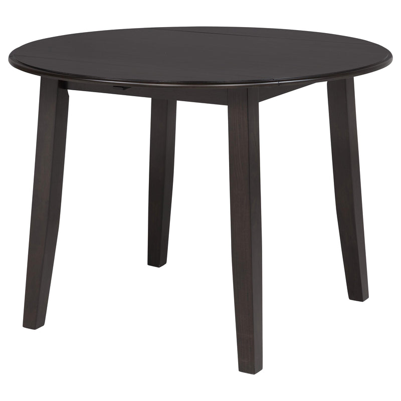 Catley 5-piece Round Drop Leaf Dining Table Set Dark Coffee - detail 5