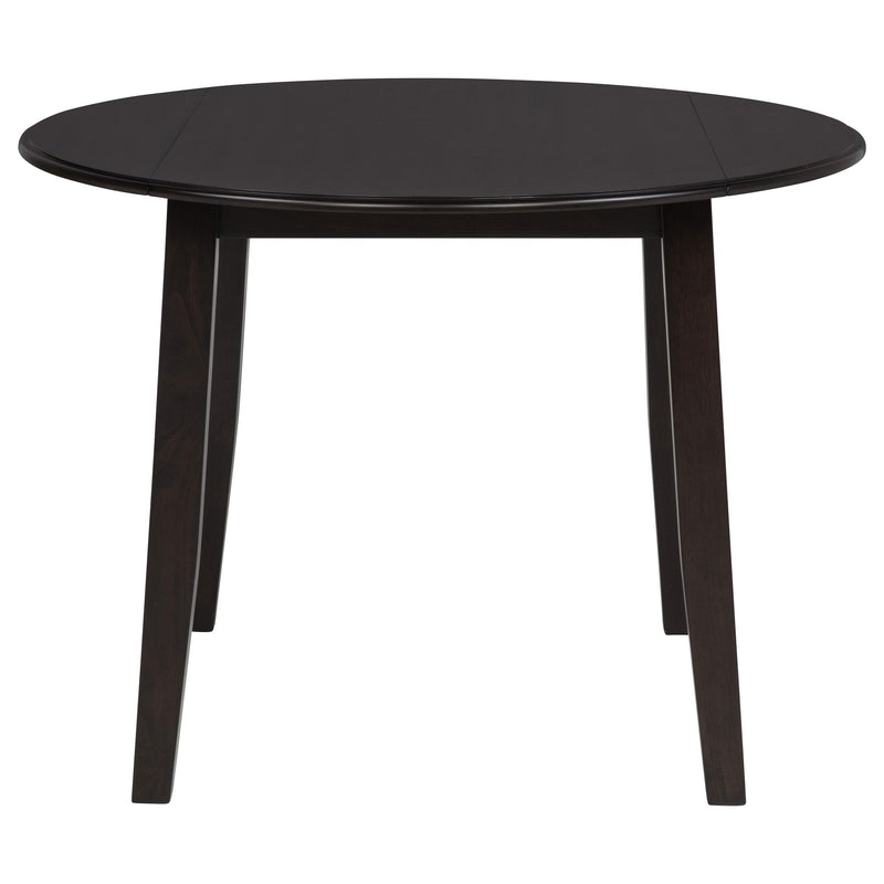 Catley 5-piece Round Drop Leaf Dining Table Set Dark Coffee - detail 6