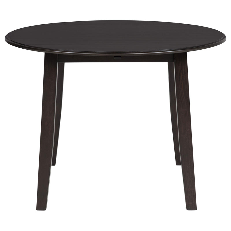 Catley 5-piece Round Drop Leaf Dining Table Set Dark Coffee - detail 7