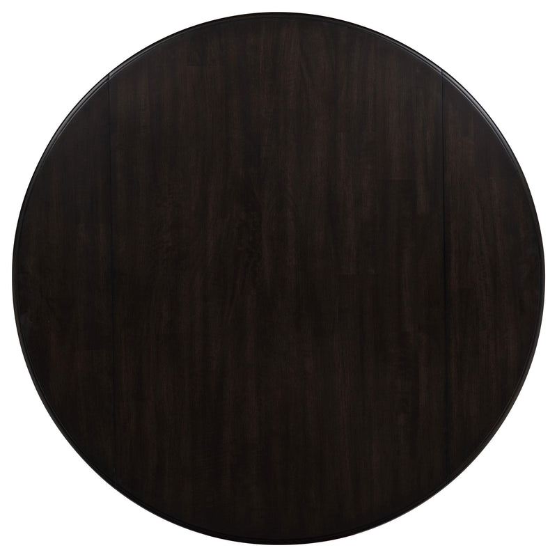 Catley 5-piece Round Drop Leaf Dining Table Set Dark Coffee - detail 8