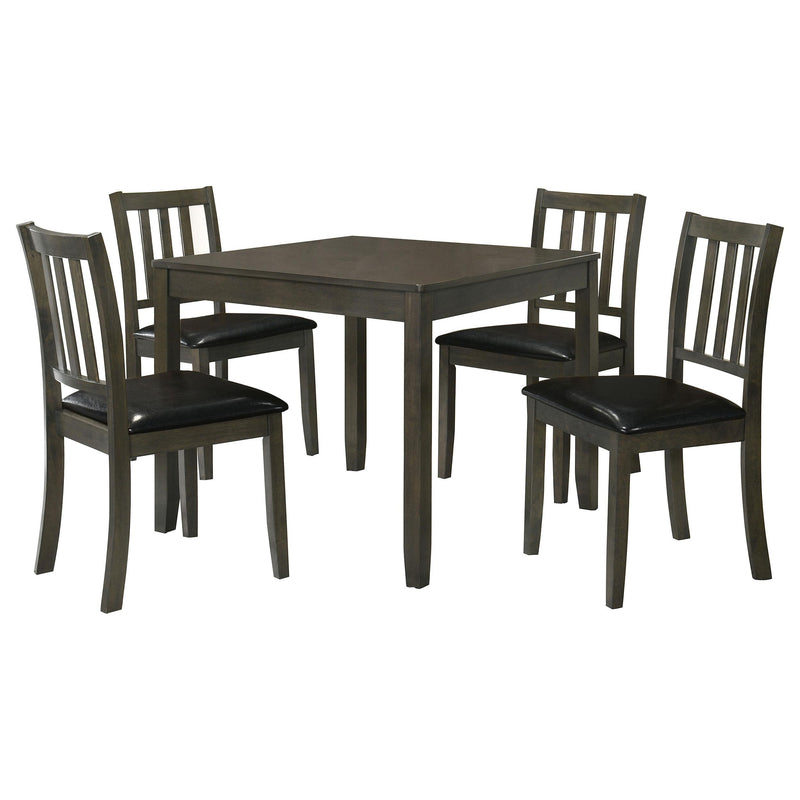 Parkwood 5-piece Square Dining Table Set Dark Ash Brown - alternate view