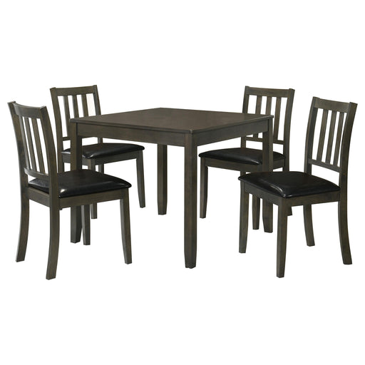 Parkwood 5-piece Square Dining Table Set Dark Ash Brown - alternate view