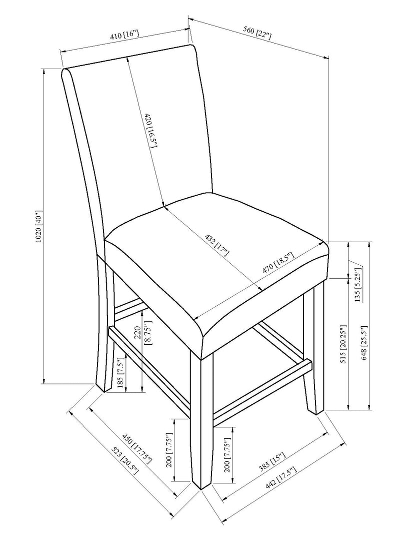Set of 2 Parkside Counter Height Chairs Dove