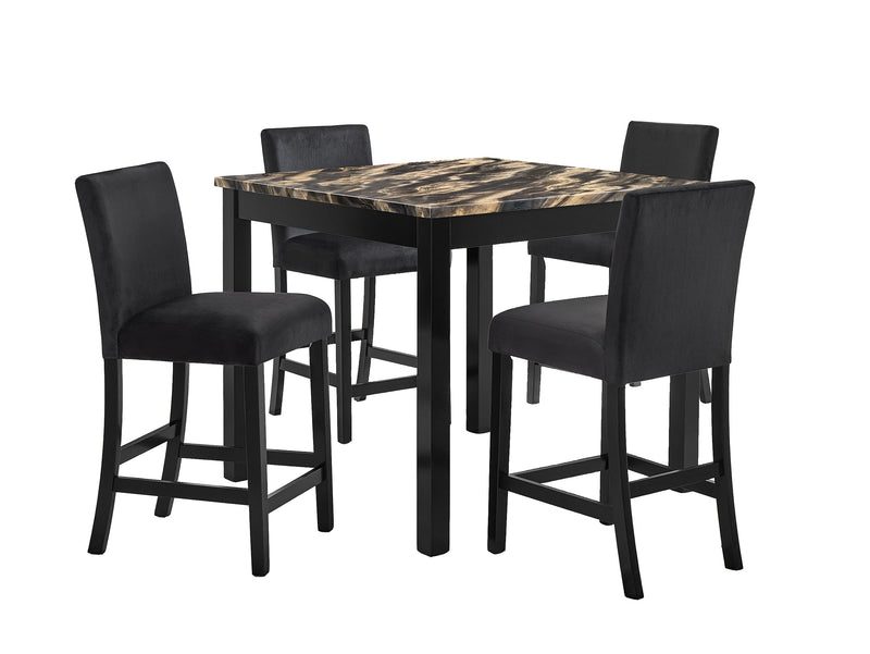 Lennon 5-Pc Counter Set - Faux Marble Gold/Black