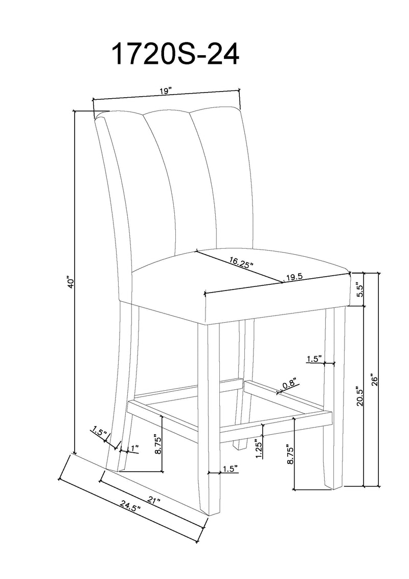Set of 2 Vega Counter Height Chairs