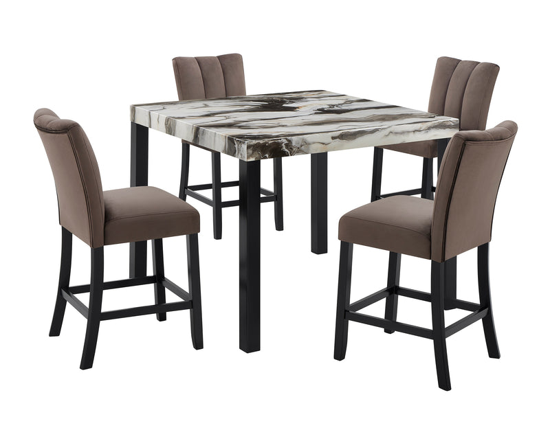 Crownmark Vega Dining Set - Faux Marble