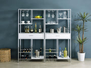 Figueroa 5-shelf LED Wine Storage Bar Cabinet White High Gloss - detail 3