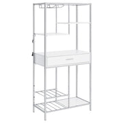 Figueroa 5-shelf LED Wine Storage Bar Cabinet White High Gloss - detail 5