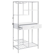 Figueroa 5-shelf LED Wine Storage Bar Cabinet White High Gloss - detail 6