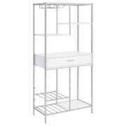 Figueroa 5-shelf LED Wine Storage Bar Cabinet White High Gloss - detail 7