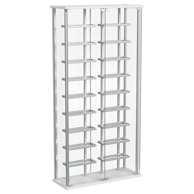 Montara Tempered Glass Wine Storage LED Curio Cabinet Chrome - detail 3