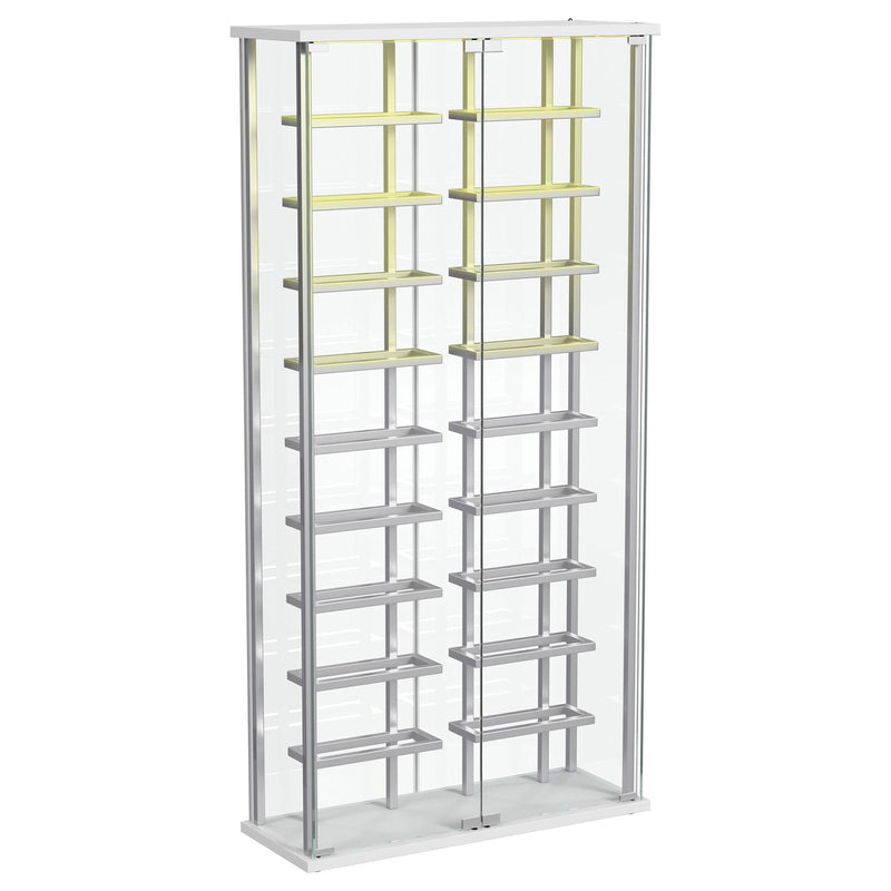 Montara Tempered Glass Wine Storage LED Curio Cabinet Chrome - detail 7