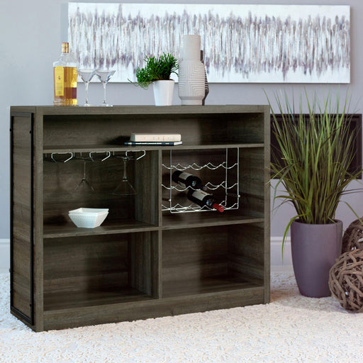 Joe 5-shelf Composite Wood Home Bar Wine Cabinet Aged Oak - alternate view