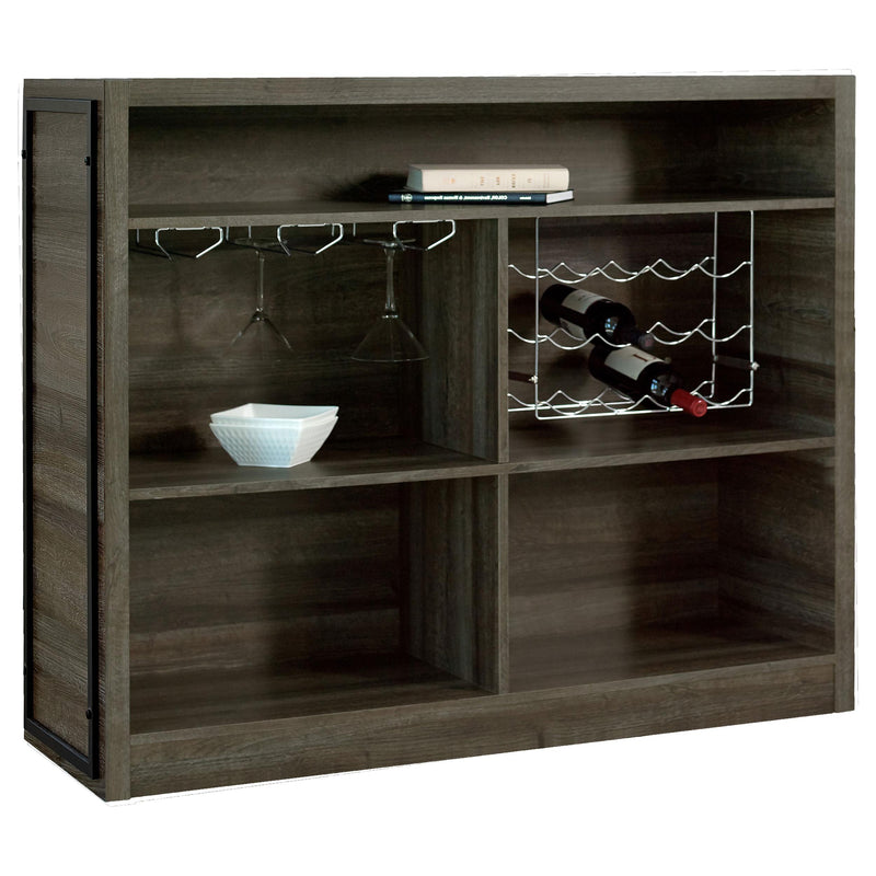 Joe 5-shelf Composite Wood Home Bar Wine Cabinet Aged Oak - detail 4