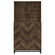 Mendoza 2-door Home Bar Cabinet Wine Storage Rustic Oak - detail 4