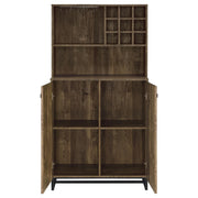 Mendoza 2-door Home Bar Cabinet Wine Storage Rustic Oak - detail 5