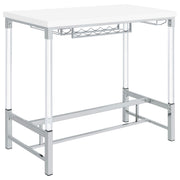 Norcrest 47-inch Acrylic Leg Bar Table White High Gloss - alternate view