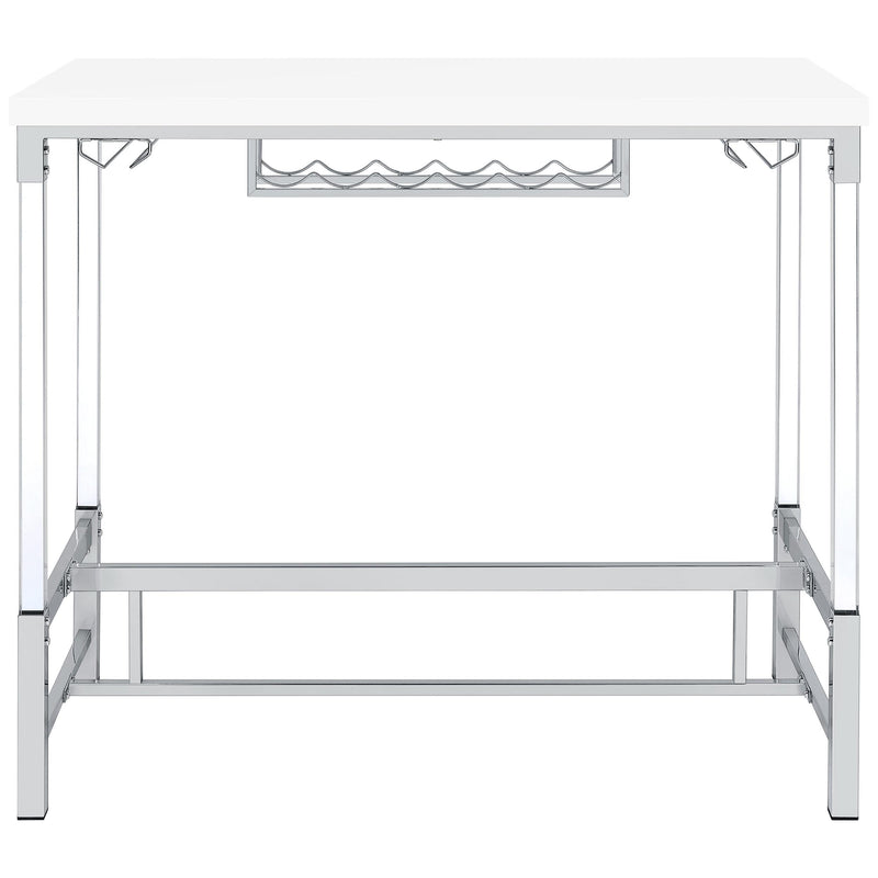Norcrest 47-inch Acrylic Leg Bar Table White High Gloss - detail 3