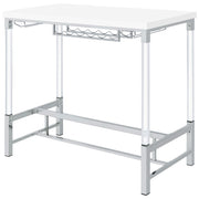 Norcrest 47-inch Acrylic Leg Bar Table White High Gloss - detail 4
