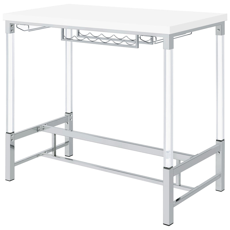 Norcrest 47-inch Acrylic Leg Bar Table White High Gloss - detail 4