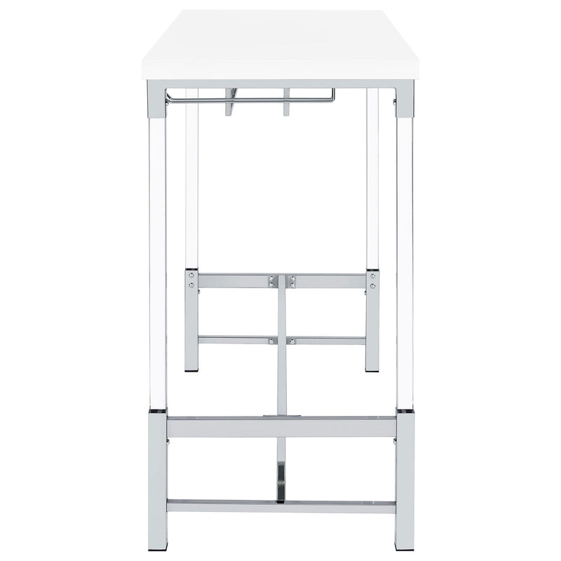Norcrest 47-inch Acrylic Leg Bar Table White High Gloss - detail 5